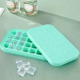 Urbane Home Single Layer Ice Cube Trays | 28 Compartments | One Press Demolding | Ice Cubes for Whiskey Cocktails Mocktails Soft Drinks | BPA Free | Aqua